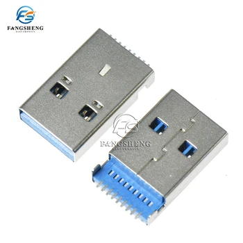 5 / 10 шт. USB 3.0 A Тип Штекерный разъем 9-контактный SMT SMD Высокоскоростная передача данных USB 3.0 Разъем для зарядки Пайка