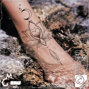  Сексуальный Романтический Водонепроницаемый Лотос Тотем Татуировки Наклейки Тату Поддельные Татуировки Для Женщин Фестивальные Аксессуары Искусство Милые Татуировки Оптом