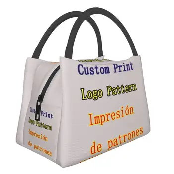  Custom Pattern Print Thermal Lunch Bag Женская портативная изолированная сумка-холодильник Пикник Офис Многоразовые упакованные ланч-боксы Большие сумки