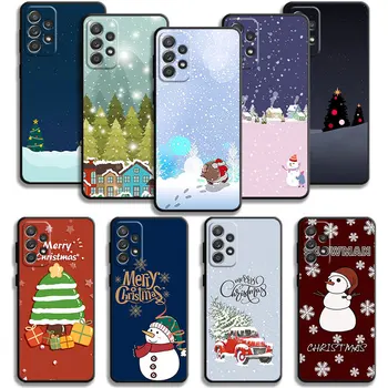 чехол для телефона для Samsung Galaxy A52 A12 A34 A54 A73 A53 A71 A51 A31 A33 A22 A21s A13 A32 A72 A23 Счастливого Рождества Снег Санта-Клаус