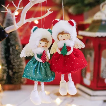 Рождественский плюшевый ангел девочка куклы украшения рождественская елка кулон висячее украшение для дома новогодний декор принадлежности детские подарки