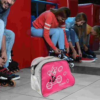 Модная сумка для хранения обуви для катания на коньках с принтом Портативный регулируемый плечевой ремень Органайзер для хранения роликовых коньков
