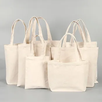  Многоразовая складная сумка через плечо Экологически чистые женские женские большие холщовые сумки из хлопковой ткани для рынка Сумки для покупок Blank