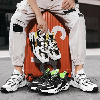 Мужская дышащая сетчатая кожаная спортивная обувь для активного отдыха Мужские повседневные спортивные кроссовки Теннисные туфли Легкая удобная обувь