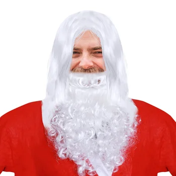 WINOMO Deluxe Белый Санта-Клаус Маскарадный костюм Костюм Волшебник Парик И Борода Набор Для Рождественской Вечеринки Косплей Санта-Клаус Белая Борода Вечеринка