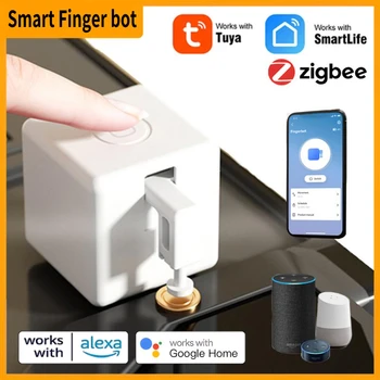 Tuya ZigBee Finger-bot Plus Smart Touch Button Switch Arms Bluetooth Finger Robot Умный дом Автоматизация работает с Alexa Google