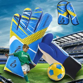  Утолщенные латексные перчатки Детские футбольные вратарские перчатки Дышащие износостойкие детские футбольные тренировочные перчатки Набор накладок на голень