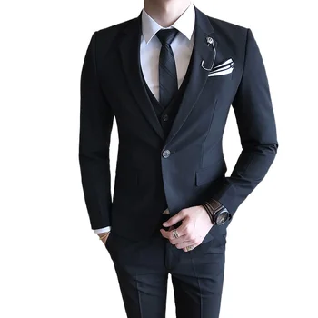 2023 Новое деловое платье джентльмен британская корейская версия тонкая мода повседневная молодежная тенденция S-4XL костюм мужской