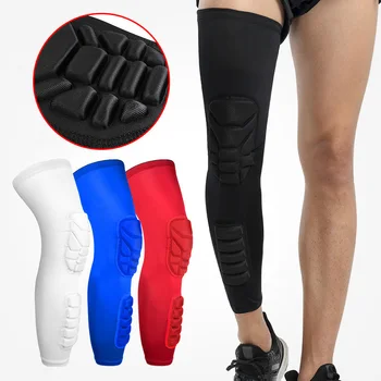 Компрессионные наколенники Спортивные сотовые коленные бандажи с защитой от столкновений Поддержка икроножных подушек Волейбол Бастетбол Защита коленной чашечки