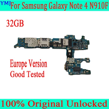 Для материнских плат Samsung Galaxy Note 4 N910A N910U N910F N910G N910G 32 ГБ Пластина 100% оригинальная разблокированная хорошо протестированная материнская плата