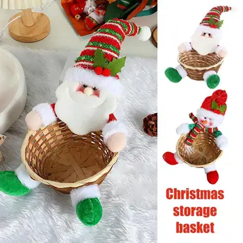 Рождественская корзина для конфет Симпатичная мультяшная кукла Дизайн Шоколадное желе Корзина для хранения печенья Санта-Снеговик Декоративная корзина для вечеринки