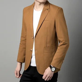 2023 новый мужской хлопковый корейский вариант модный деловой джентльмен председательствовал в британском стиле повседневный тонкий свадебный блейзер