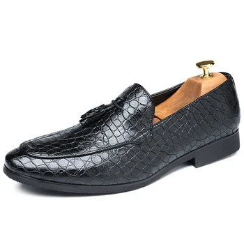 2024 Мужская классическая обувь Мужская вечерняя обувь Бизнес на шнуровке Оксфордская обувь Бренд Мужская свадебная остроконечная обувь