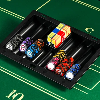 Hold350 / 500 шт. Лоток для покерных фишек Коробка для хранения Игра казино Техасский холдем Лоток Черный Казино Настольные игры Аксессуары