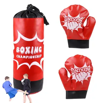  Детский набор для тренировок по боксу Профессиональный боксерский мешок для малышей и перчатки Крытый фитнес Мешок с песком Тренировочное оборудование для координации