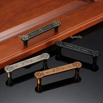  Европейский стиль Винтажный ящик Дверная ручка шкафа Антикварная бронзовая ручка шкафа Дверная ручка шкафа в китайском стиле