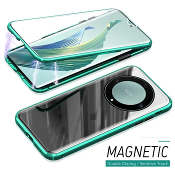 For Honor Magic5 Lite 5G Чехол 360° Магнитный флип Двухстороннее защитное стекло Fundas Крышка Honer Magic 5 Light 5Lite Magic5Lite