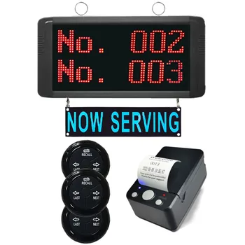 Система управления вызовами в очереди 3-значный номер Приемник с большим дисплеем и термопринтером для печати билетов