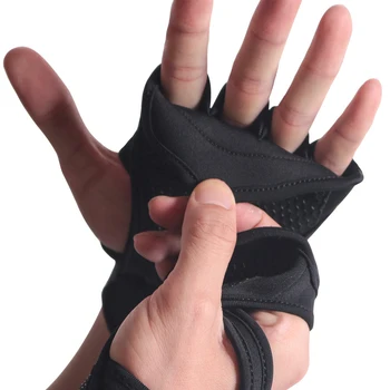 Перчатки для фитнеса Мужчины и Женщины Тренажерный зал Без пальцев Противоскользящая защита Тренировочные перчатки Спорт Бодибилдинг Рука Запястье Защита ладони