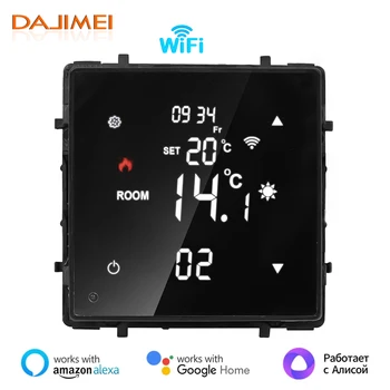 DAJIMEI Smart WiFi Модуль термостата с сенсорным экраном для электрического теплого пола Пульт дистанционного управления температурой водяного / газового котла