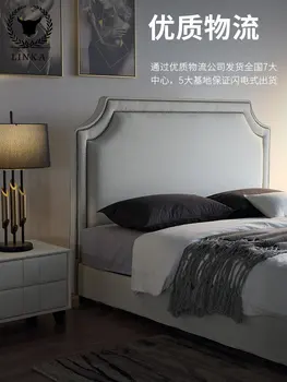 Nordic легкая роскошная двуспальная кровать из американской спальни, современная минималистичная кровать из красной ткани, свадебная кровать