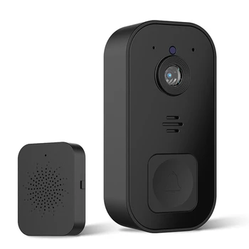 Беспроводной видеодомофон Камера Дверной звонок Умный дверной звонок Простая установка Поддержка 2.4G Wifi Черный