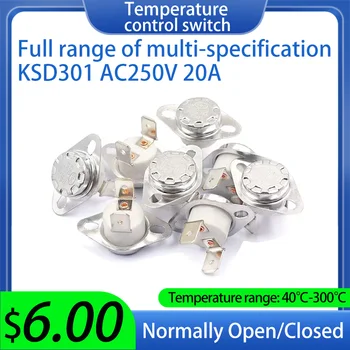 KSD301 20A 250 В 40-300 градусов Керамический нормально закрытый открытый термостат 85C 95C 130C 150C 180C 250C 300C
