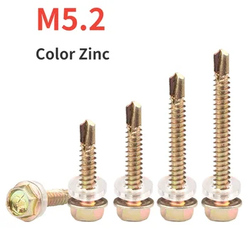 M5.2 Цвет Цинковая сталь Внешние шестигранные сверлильные винты Винт типа 