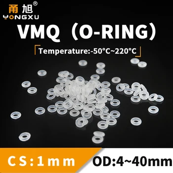 VMQ Толщина прокладки уплотнительного кольца CS1 мм OD4-40 мм Изоляция кольца из силиконовой резины Водонепроницаемая шайба Зеленая нетоксичная белая сантехника