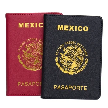 Обложка паспорта Синтез Кожа Estados Unidos Mexicanos Проездной документ Защитный сертификационный держатель карты Мужчины Женщины
