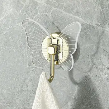 Бабочка Крючок для полотенец Клейкие крючки-бабочки Стеллажи для фурнитуры Кухонные креативные крючки Настенные аксессуары для ванной комнаты для стен