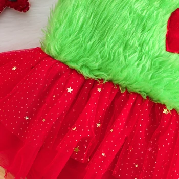 Рождественский наряд девочки Новорожденный Санта-Клаус Комбинезон Платье Рождественские флисовые платья принцессы с повязкой на голову наряды