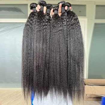 24 26 28 дюймов Кудрявые прямые пучки человеческих волос Наращивание человеческих волос для женщин Бразильские пучки волос 10A Высокое качество Толстый
