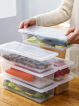 Бытовой холодильник Пельменная коробка Прямоугольная пластиковая герметичная коробка для хранения Коробка для пищевых чипсов с крышкой Пищевые чипсы Fresh Spacer