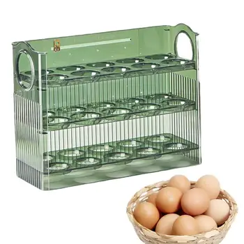 Держатель для яиц на боковой дверце холодильника | Ящик для хранения яиц для холодильника | 3-слойный переворачивающийся холодильник с лотком для яиц кухонная столешница