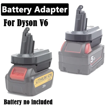  Адаптер аккумулятора для литиевой батареи DeWalt / Milwaukee 18 В для беспроводного пылесоса Dyson V6 (без батареек)