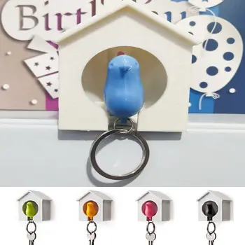Креативный Птичий домик Форма Брелок Кольцо Ключи Рельсы Органайзер Птичий свисток Ящик для хранения