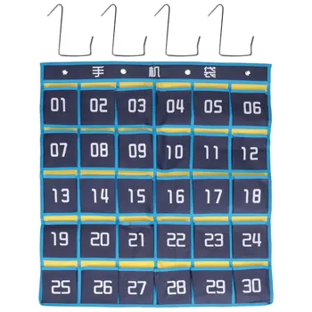 30 Пронумерованные карманы Диаграмма Сотовый телефон Подвесной органайзер Подвесная сумка для хранения для классного калькулятора Держатели для мобильных телефонов