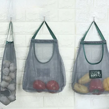 Портативная полая дышащая подвесная сумка для домашнего хранения Кухонная сетчатая сумка для хранения фруктов и овощей