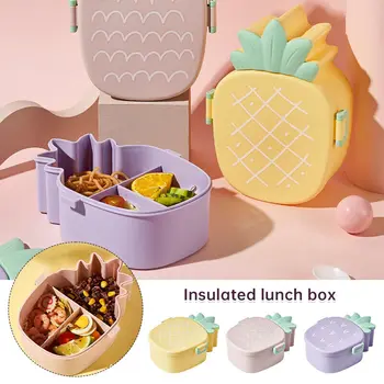  мультяшный ланч-бокс Bento для детей, герметичный контейнер для обеда с фруктами для девочек, мальчиков, малышей с 3 отделениями, сейф для микроволновой печи