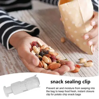  Зажим для запайки закусок Пластиковые легкие зажимы для пищевых пакетов Портативный влагостойкий уплотнительный зажим для мешка для хлопьев Хлеб Кухонные аксессуары