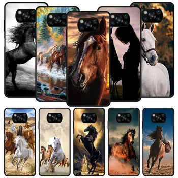 Horse Great Beauty Galloping Black Чехол для телефона Xiaomi Redmi 10A 10C 10 9C 9T 9A 9 Poco X5 Pro X3 Nfc M5S M3 M2 F3 K40 Silicon