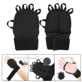Перчатки для тренировок Дышащие регулируемые нескользящие перчатки для тяжелой атлетики Рукавицы