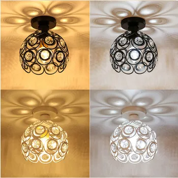 Современный полускрытый потолочный светильник Люстра Хрустальный потолочный светильник для фойе, прихожей, прихожей, спальни, кухни