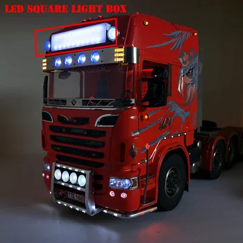 LED Квадратный световой короб Модифицированный прожектор Автомобильные аксессуары для 1/14 Tamiya RC Грузовик Прицеп Scania R470 R620 Benz Actros Volvo MAN