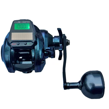  Катушка для рыбалки с капельным колесом 7.2: 1 Бейткастинг Катушка Сигнализация поклевки Цифровой дисплей Большой аккумулятор с подсветкой