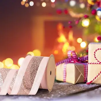 Высококачественная лента для рукоделия Яркая блестящая рождественская лента 10 ярдов праздничной подарочной упаковки Украшение елки своими руками для дома