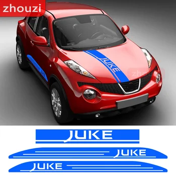 3 шт. Для Nissan Juke Lot Racing Styling Автомобильный кузов Крышка двигателя Наклейка Авто Дверь Боковая юбка Виниловая наклейка Капот Капот Спортивные полосы