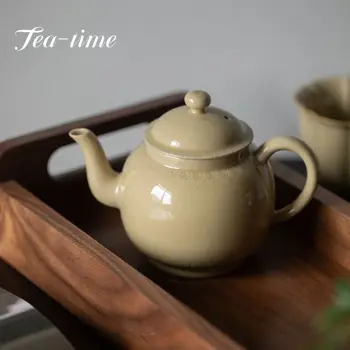 Ding Ware Желтый чайник Керамический желтый чайный сервиз Маленький чайник Чайный сервиз кунг-фу ручной работы Чайник Ruyi Чайник Чайник Чайник Чайник