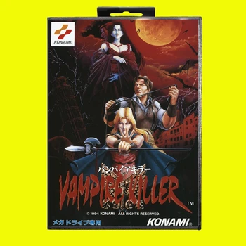 Vampire Killer MD Game Card 16-битная крышка JAP для картриджа игровой консоли Sega Megadrive Genesis